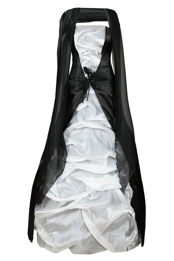 Sukienka FSU037 CZARNY + BIAŁY