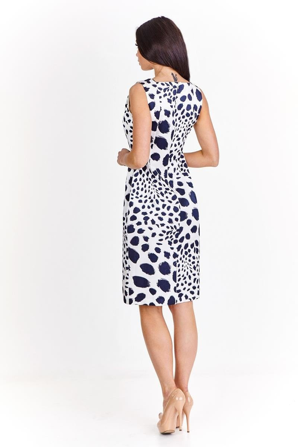 Sukienka FSU915 EKRI + GRANATOWY