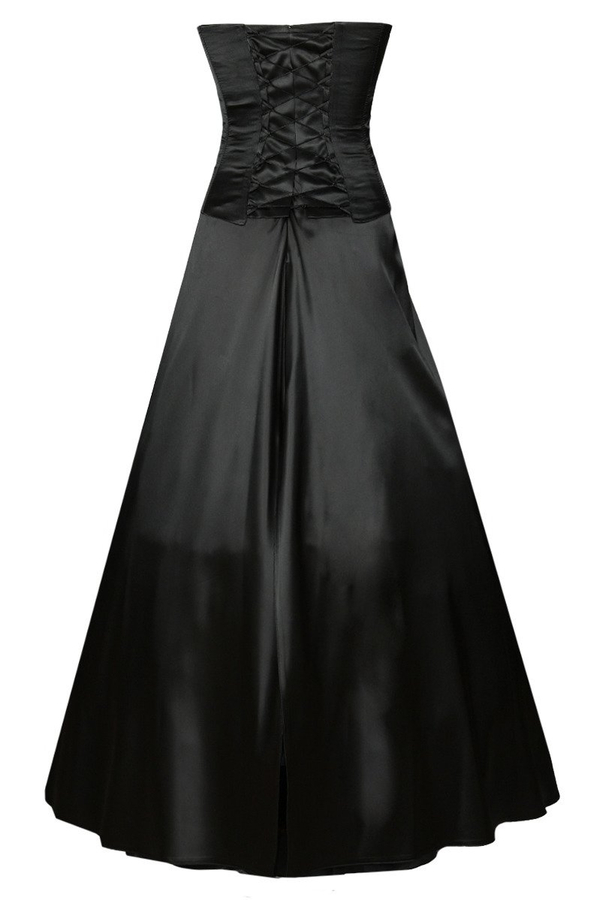 Sukienka FSU037 CZARNY + ŚLIWKOWY