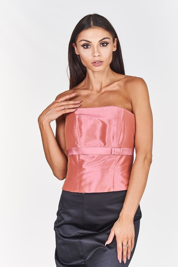 Gorset FGR082  RÓŻOWY ŚREDNI tafta