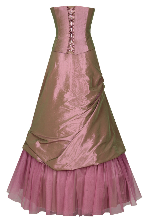 Sukienka FSU075 RÓŻOWO-ZIELONY