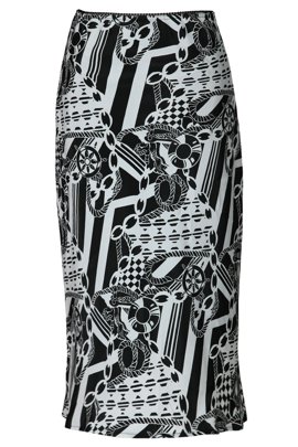 Spódnica FSP771 CZARNY + BIAŁY marynarz