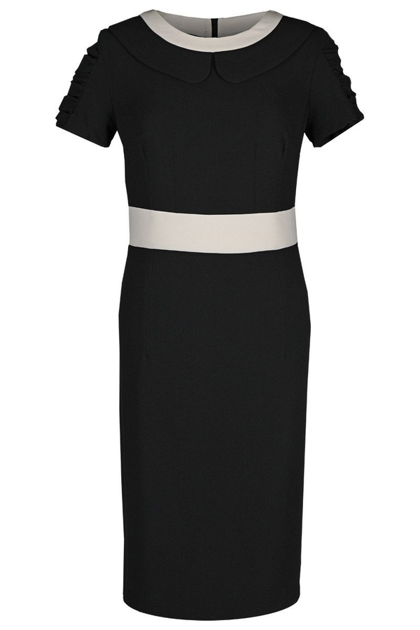 Sukienka FSU342 CZARNY BEŻOWY