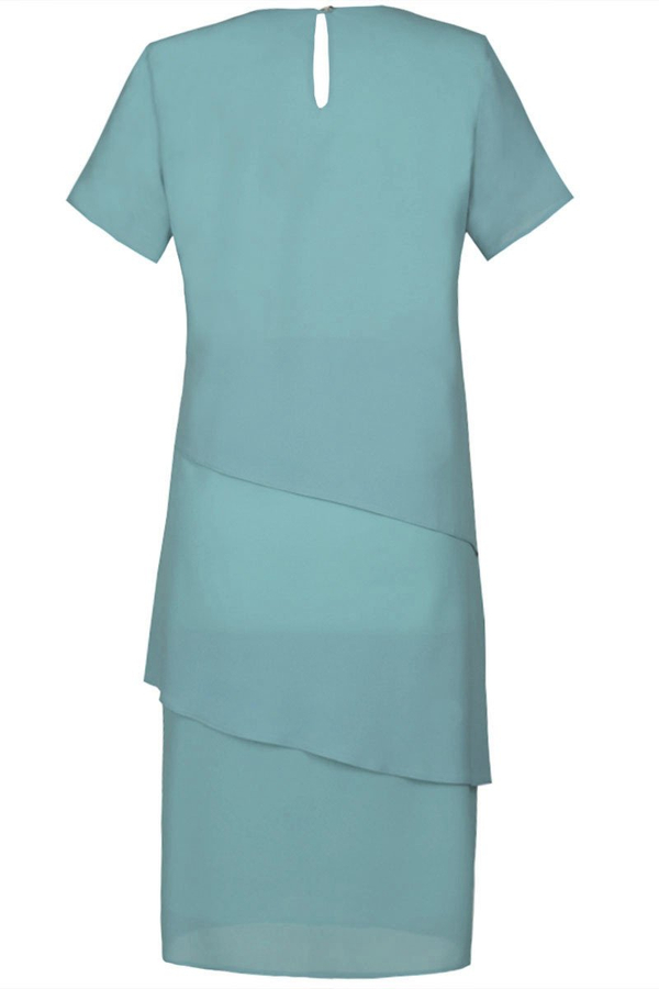 Sukienka FSU1115 TURKUSOWY ŚREDNI gładki