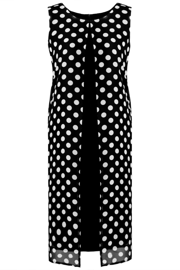 Sukienka FSU878 CZARNY + BIAŁY duże kropki