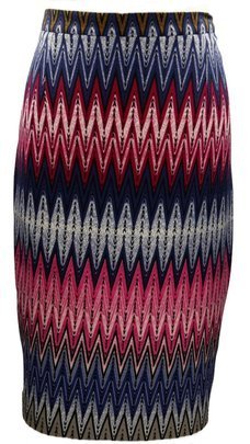 Spódnica FSP641 GRANATOWY + AMARANTOWY  wzór