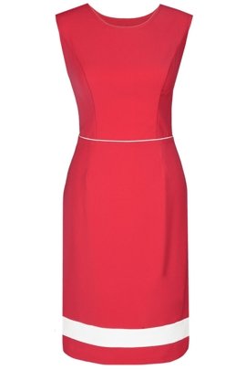 Sukienka FSU681 MALINOWY EKRI