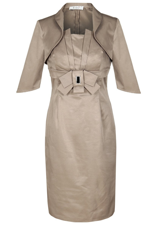 Sukienka FSU201 BEŻOWY CIEMNY