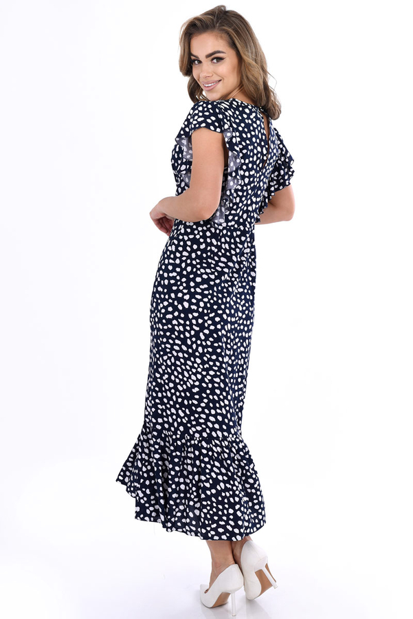 Sukienka FSU1120 GRANATOWY ekri kleksy