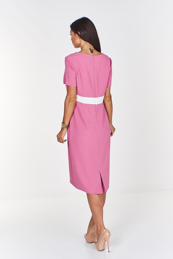 Sukienka FSU911 RÓŻOWY + EKRI