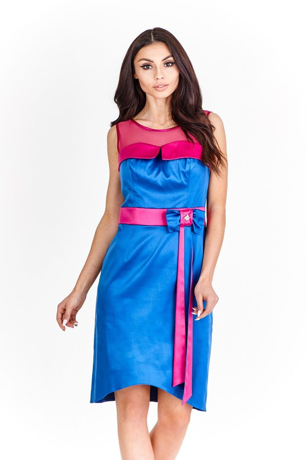 Sukienka FSU1112 CHABROWY+AMARANTOWY ŚREDNI