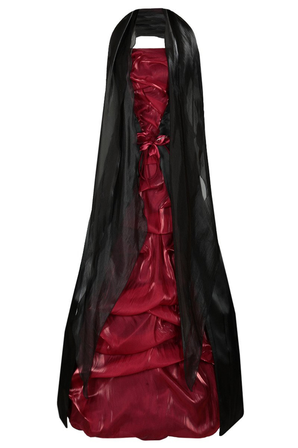 Sukienka FSU037 CZARNY + BORDOWY