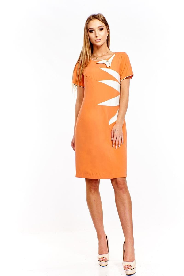 Sukienka FSU258 POMARAŃCZOWY EKRI