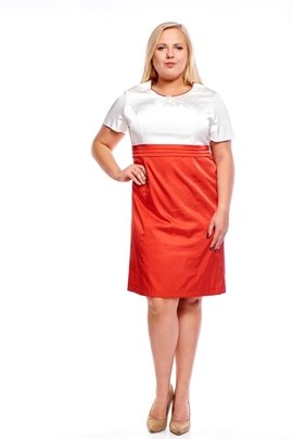 Sukienka FSU1008 MALINOWY EKRI