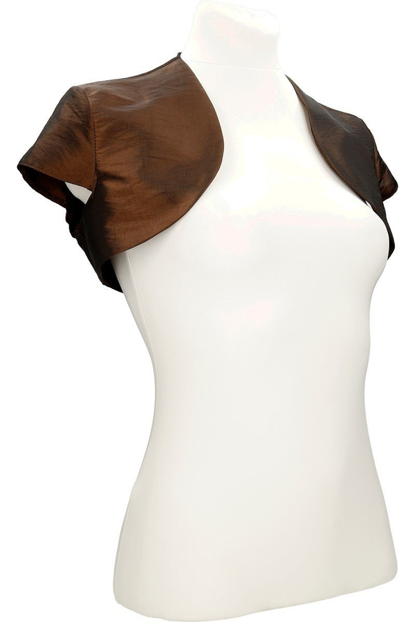 Bolerko FBL172 CZEKOLADOWY CIEMNY  tafta