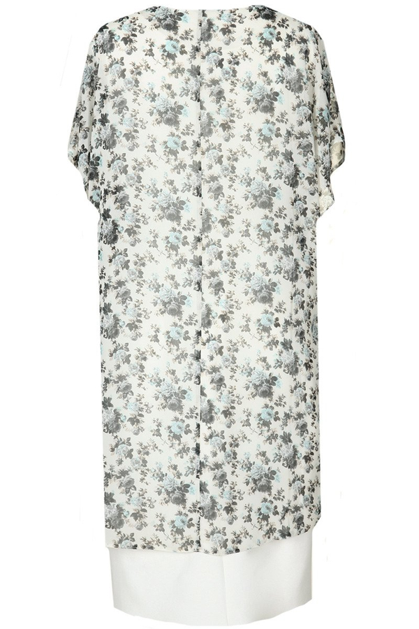 Sukienka FSU620  EKRI+CZARNY listki