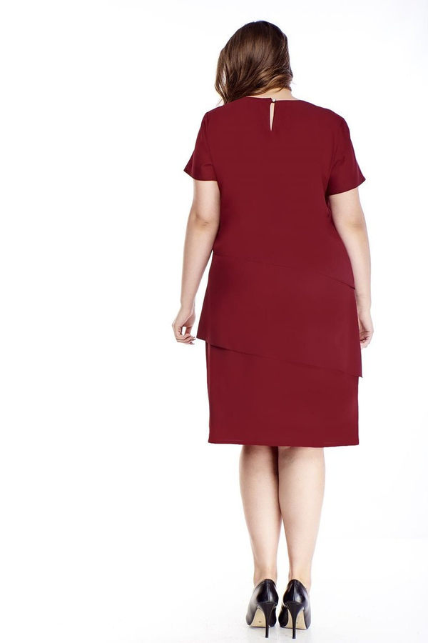 Sukienka FSU1115 BORDOWY gładki