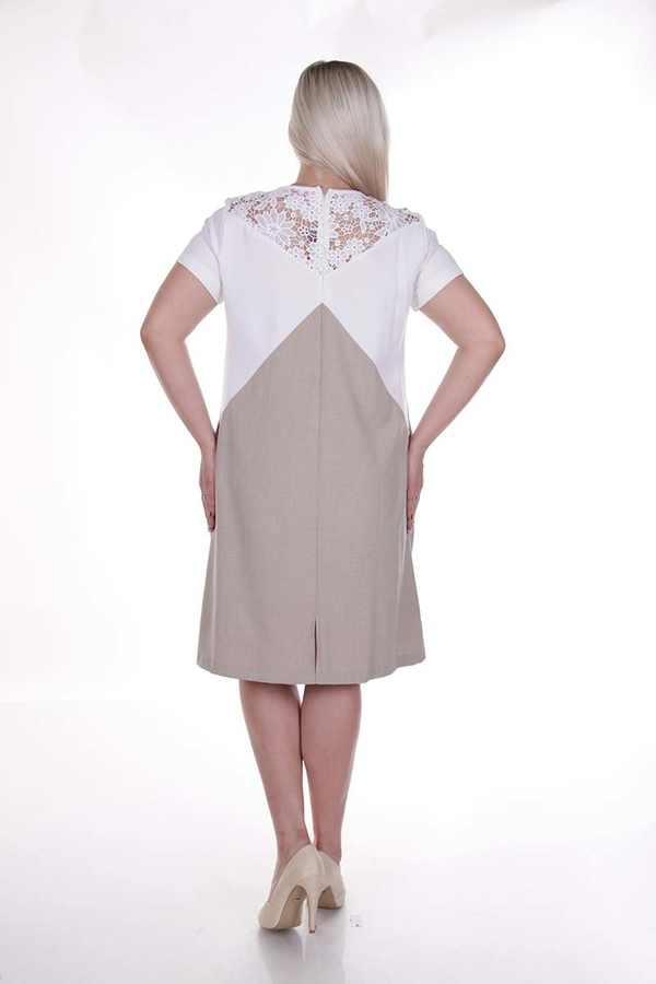 Sukienka FSU881  BEŻOWY + EKRI