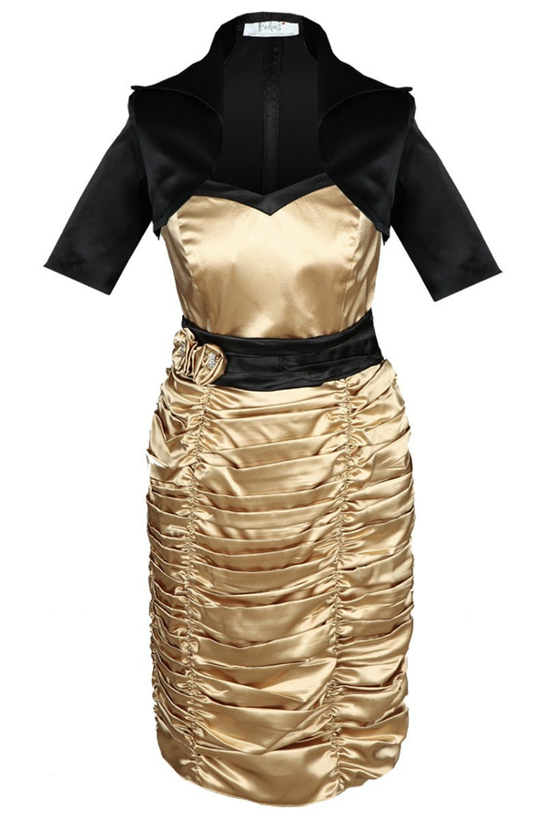 Sukienka FSU190 PIASKOWY CIEMNY