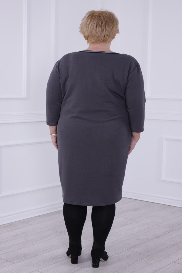 Sukienka FSU1041 SZARY + CZARNY