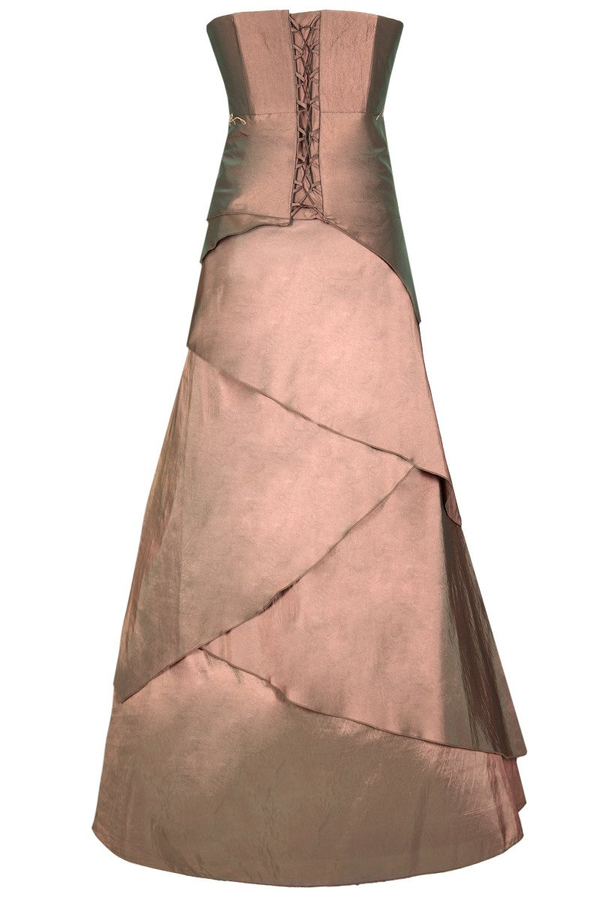 Sukienka FSU072 MIEDZIANO-ZIELONY