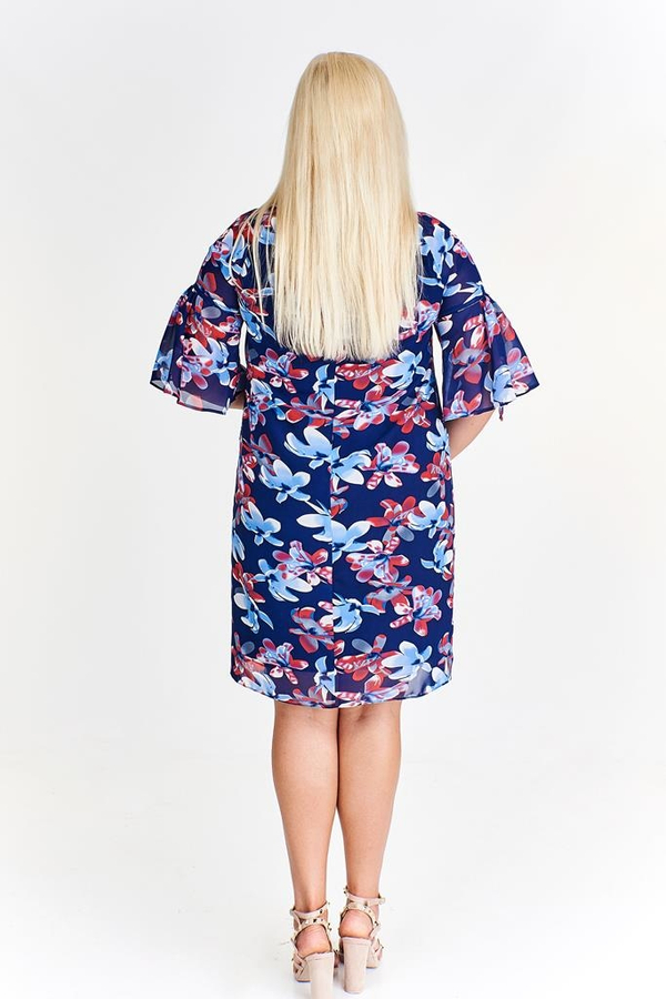 Sukienka FSU933 GRANATOWY + NIEBIESKI