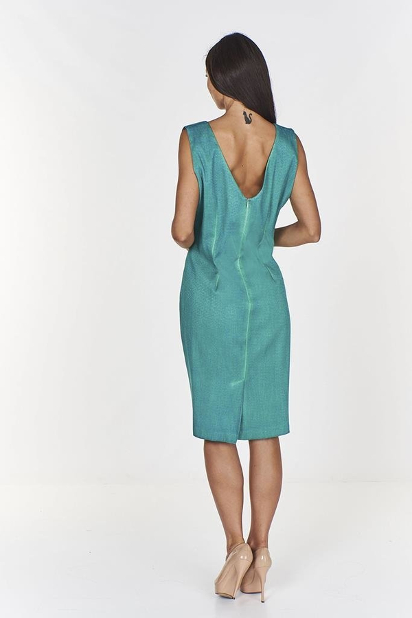 Sukienka FSU680 TURKUSOWY CIEMNY J