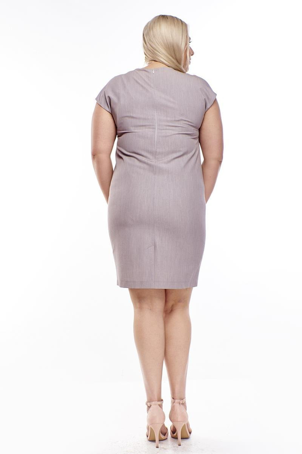 Sukienka FSU992 SZARO-BEŻOWY