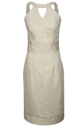 Sukienka FSU673 SZAMPAN + ZŁOTA