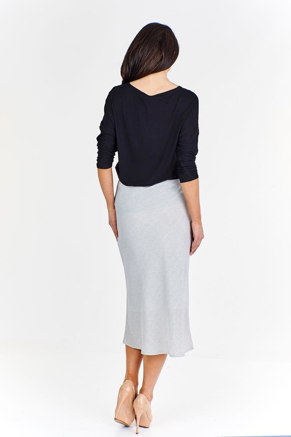 Spódnica FSP771 BIAŁY kropki