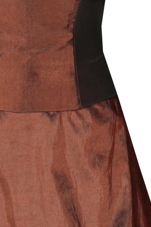 Sukienka FSU074 CZEKOLADOWY CIEMNY  EKRI