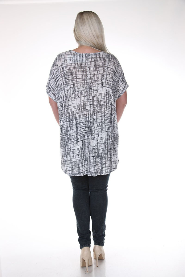 Tunika FTU870 CZARNY + BIAŁY kreski