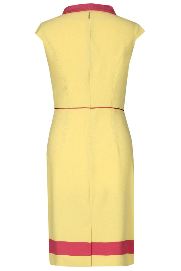 Sukienka FSU343 ŻÓŁTY CIEMNY MALINOWY CUKIERKOWY