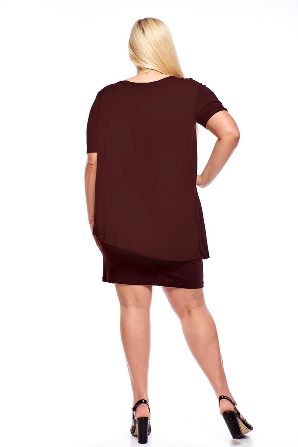 Sukienka FSU1001 CZEKOLADOWY CIEMNY