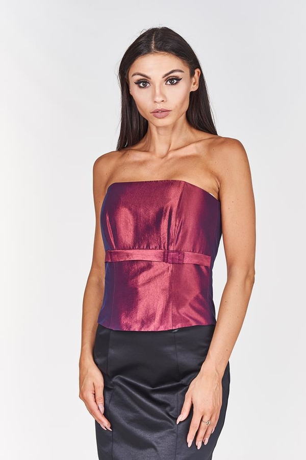 Gorset FGR082 FIOLETOWO-RÓŻOWY  tafta