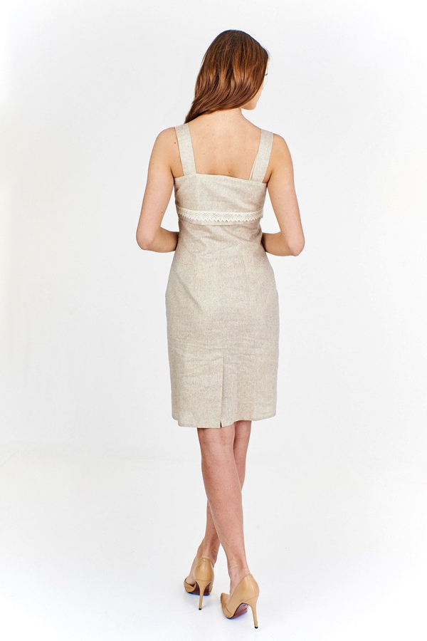 Sukienka FSU926 SZAMPAN + ZŁOTA NIĆ