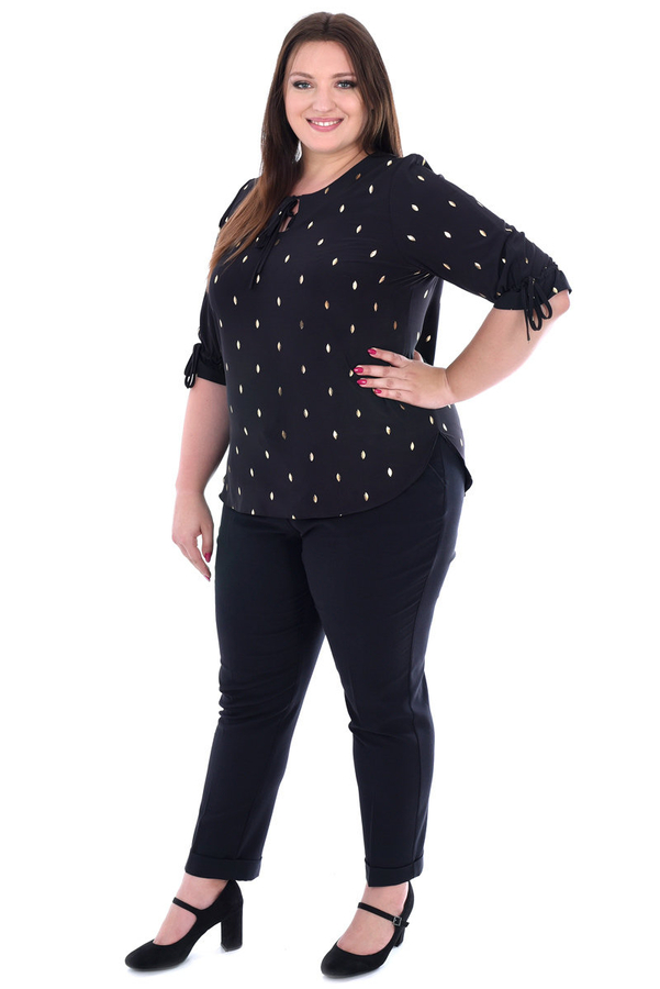 Bluzka FBZ1034 CZARNY złote listki