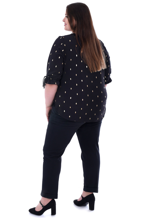 Bluzka FBZ1034 CZARNY złote listki