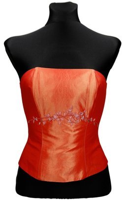 Gorset FGR042 POMARAŃCZOWY  tafta