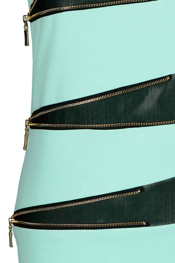 Sukienka FSU349 MIĘTOWY CZARNY