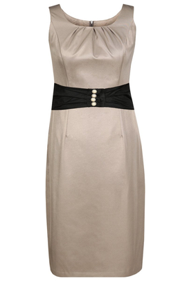 Sukienka FSU763 BEŻOWY CIEMNY+CZARNY