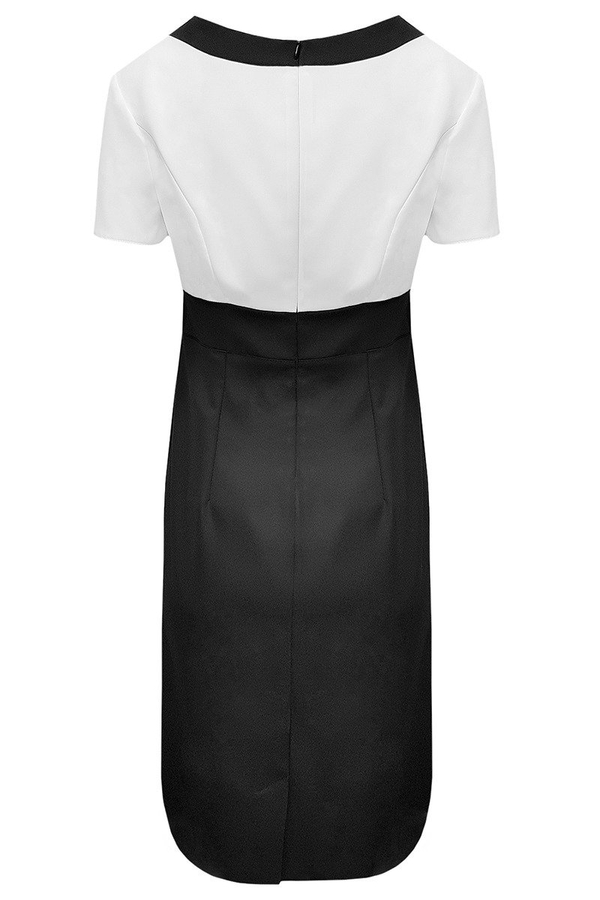 Sukienka FSU909 CZARNY + EKRI