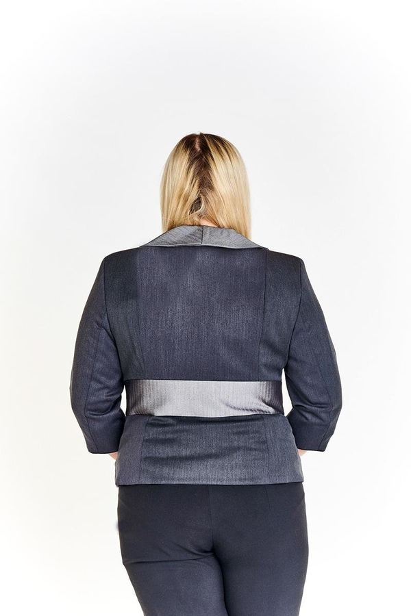 Żakiet FZA916 SZARY CIEMNY + SZARY prążek kołnierz