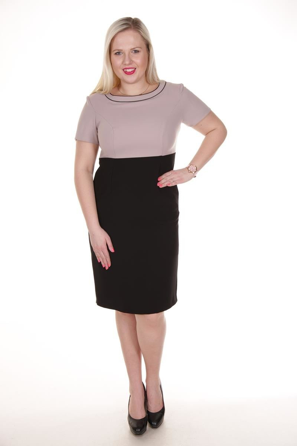 Sukienka FSU897 CZARNY + BEŻOWY