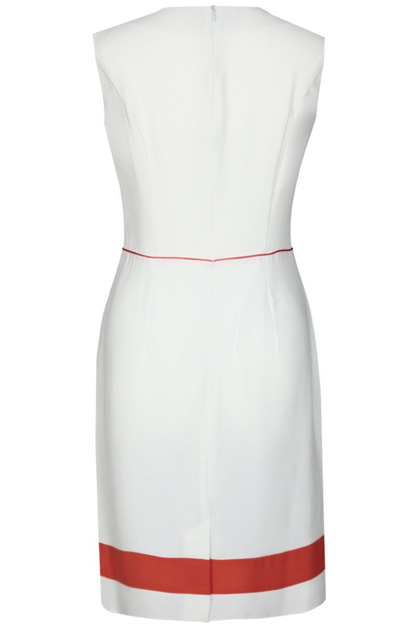 Sukienka FSU681 EKRI + POMARAŃCZOWY JASNY