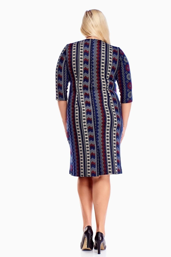 Sukienka FSU893 GRANATOWY kółka