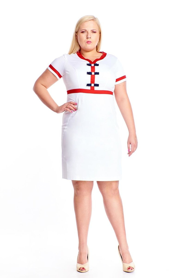 Sukienka FSU257 BIAŁY CZERWONY