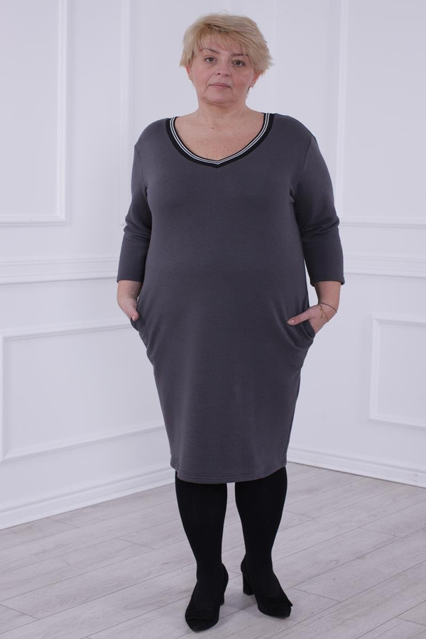 Sukienka FSU1041 SZARY + CZARNY