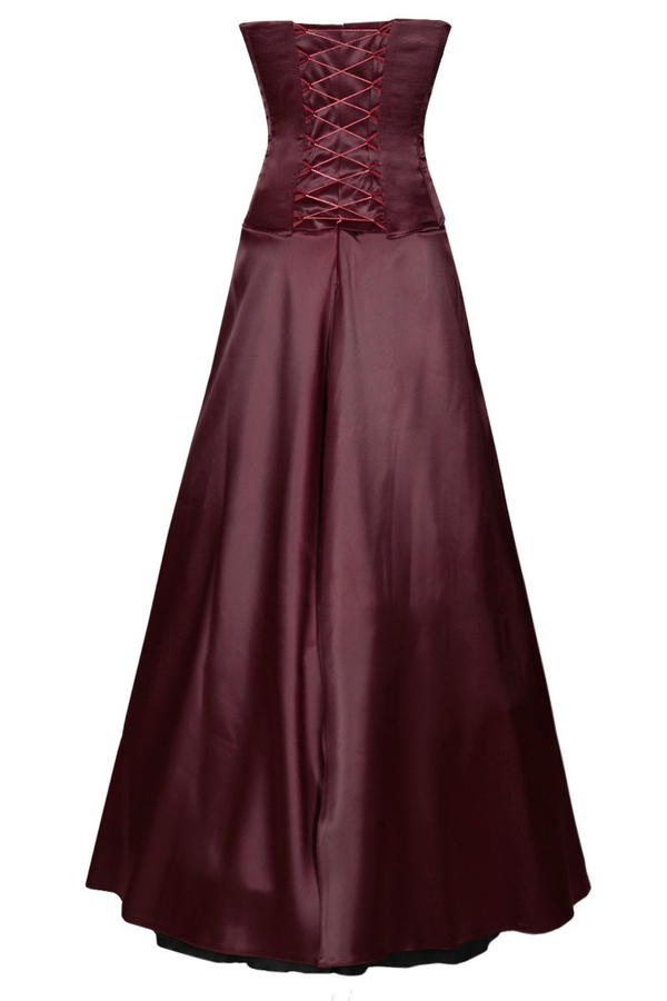 Sukienka FSU037 BORDOWY + RÓŻOWY