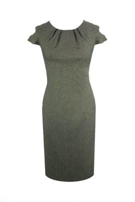 Sukienka FSU457 CZARNY + ZIELONY